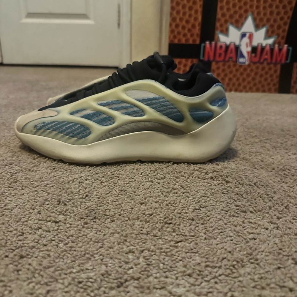Yeezy Sneakers in Black, Blue, and Cream